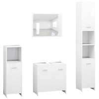 Set Mobili da Bagno 4 pz Bianco in Legno Multistrato 3056880