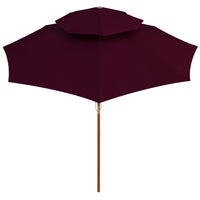 Ombrellone doppio con palo in legno 270 cm rosso bordeaux 02_0008443