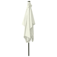 Ombrellone con LED e palo in acciaio sabbia 2 x 3 m 02_0008070