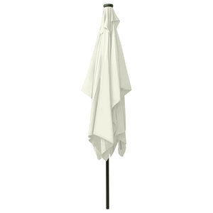 Ombrellone con LED e palo in acciaio sabbia 2 x 3 m 02_0008070