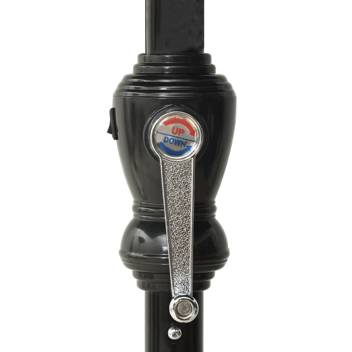 Ombrellone con LED e palo in acciaio 2 x 3 m antracite 02_0008066