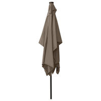 Ombrellone con LED e palo in acciaio tortora 2 x 3 m 02_0008071