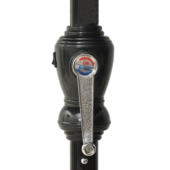 Ombrellone con LED e palo in acciaio tortora 2 x 3 m 02_0008071