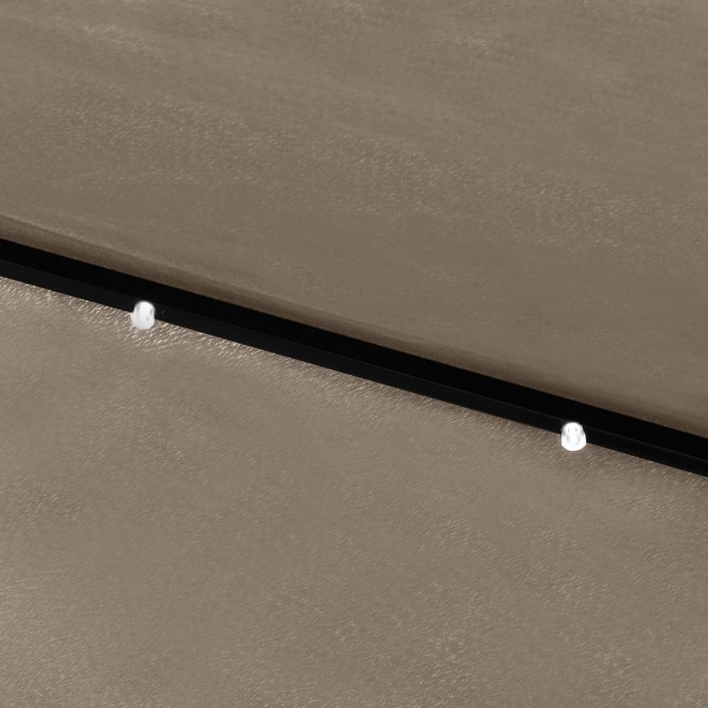 Ombrellone con LED e palo in acciaio tortora 2 x 3 m 02_0008071