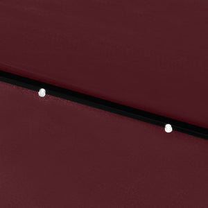 Ombrellone con LED e palo in acciaio 2 x 3 m rosso bordeaux 02_0008069