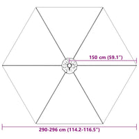 Telo di Ricambio per Ombrellone Bordeaux 300 cm 313800
