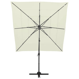 Ombrellone mobile da giardino a 4 livelli x con palo in alluminio 250 x 250 cm sabbia 02_0008792