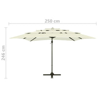 Ombrellone mobile da giardino a 4 livelli x con palo in alluminio 250 x 250 cm sabbia 02_0008792