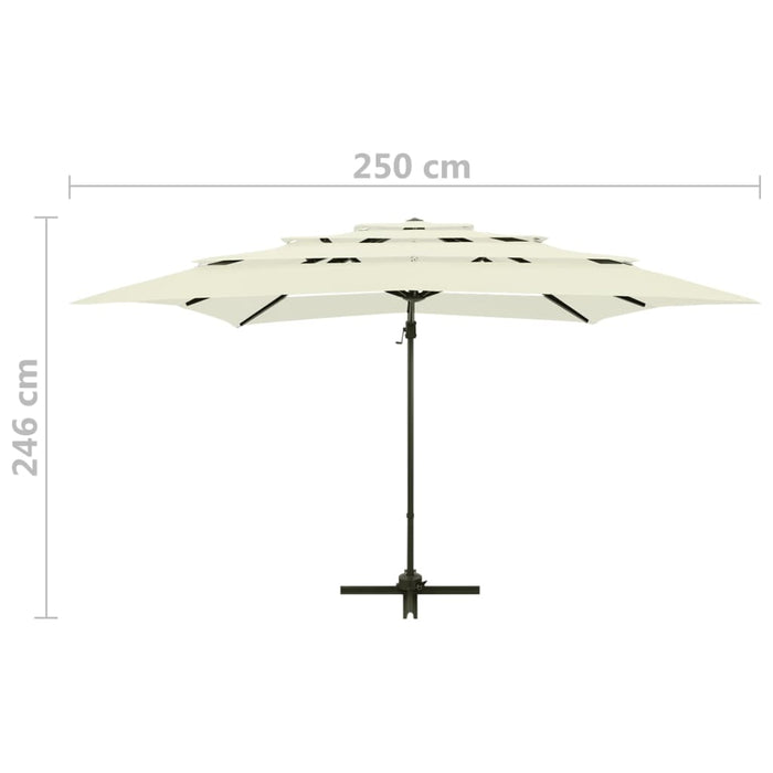 Ombrellone mobile da giardino a 4 livelli x con palo in alluminio 250 x 250 cm sabbia 02_0008792