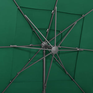 Ombrellone a Sbalzo 4 Livelli Palo Alluminio 250x250 cm Verde 313821