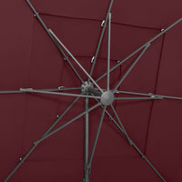 Ombrellone a 4 Livelli Palo in Alluminio 250x250 cm Bordeaux 313824