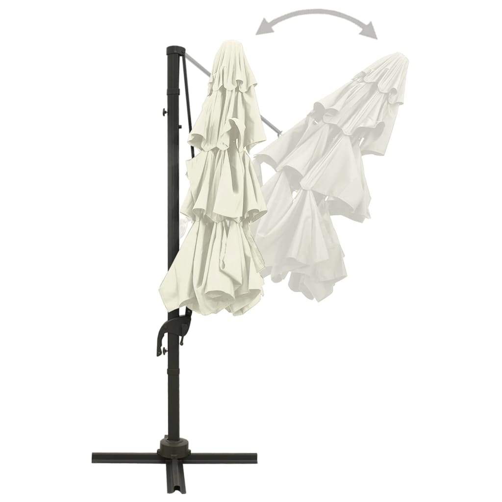 Ombrellone a 4 Livelli con Palo in Alluminio Sabbia 3x3 m cod mxl 23807