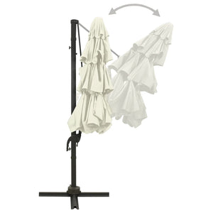Ombrellone a 4 Livelli con Palo in Alluminio Sabbia 3x3 m cod mxl 23807