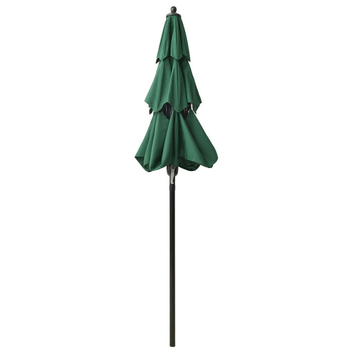 Ombrellone a 3 Livelli con Palo in Alluminio Verde 2 m cod mxl 23142