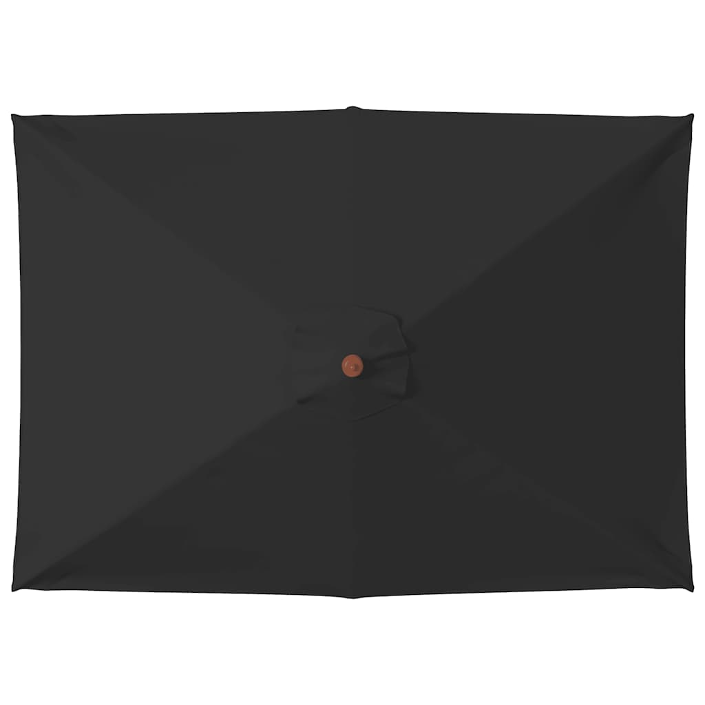 Ombrellone da Giardino con Palo in Legno 150x200 cm Nero 313884