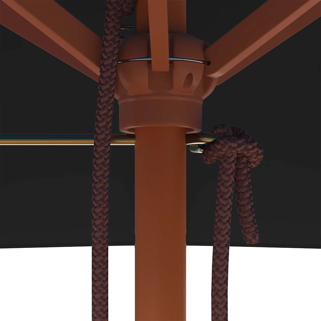 Ombrellone da Giardino con Palo in Legno 150x200 cm Nero 313884