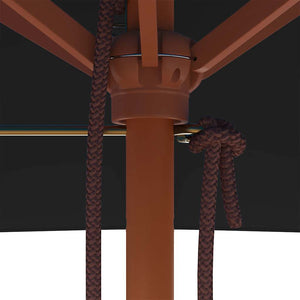 Ombrellone da Giardino con Palo in Legno 150x200 cm Nero 313884