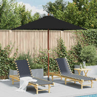 Ombrellone da Giardino con Palo in Legno 150x200 cm Nero 313884