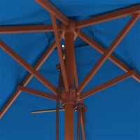 Ombrellone da Esterni con Palo in Legno 150x200 cm Blu cod mxl 19217