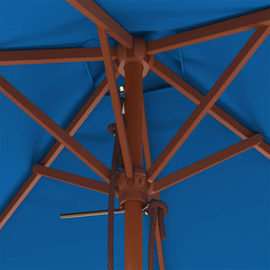 Ombrellone da Esterni con Palo in Legno 150x200 cm Blu cod mxl 19217