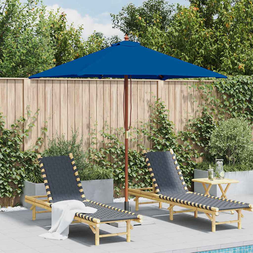 Ombrellone da Giardino con Palo in Legno 150x200 cm Blu 313885