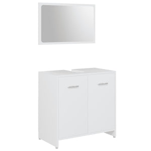 Set Mobili da Bagno 4 pz Bianco in Legno Multistrato 3056907