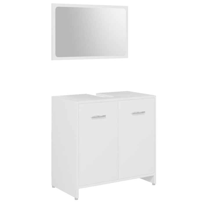 Set Mobili da Bagno 4 pz Bianco in Legno Multistrato 3056907
