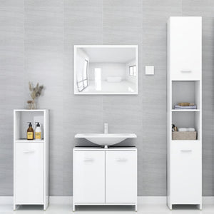 Set Mobili da Bagno 3 pz Bianco Lucido in Truciolatocod mxl 72420