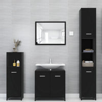 Set Mobili da Bagno 3 pz Nero in Truciolato 3056917