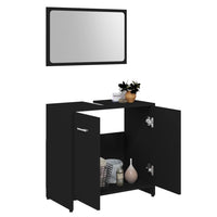 Set Mobili da Bagno 3 pz Nero in Truciolato 3056917