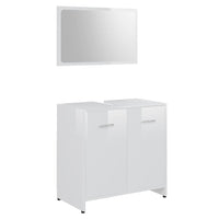 Set Mobili da Bagno 3 pz Bianco Lucido in Truciolato 3056922