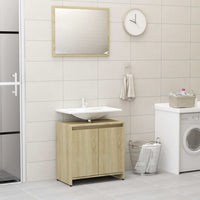 Set Mobili da Bagno 3 pz Rovere Sonoma in Truciolato 3056928