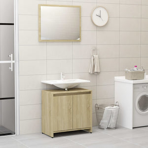 Set Mobili da Bagno 3 pz Rovere Sonoma in Truciolato 3056928