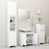 Set Mobili da Bagno 3 pz Bianco in Truciolato cod mxl 42681