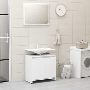 Set Mobili da Bagno 3 pz Bianco in Truciolato cod mxl 42681
