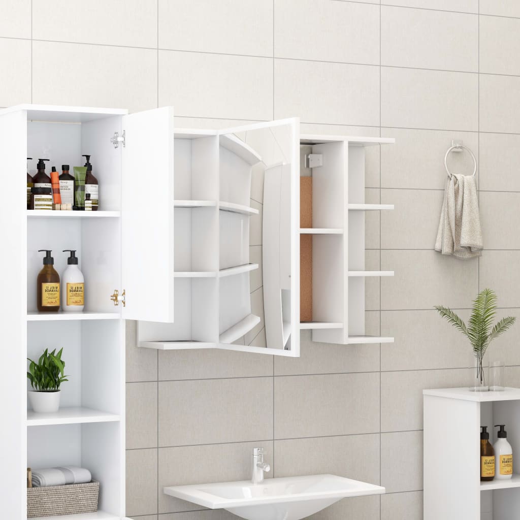 Set Mobili da Bagno 3 pz Bianco in Truciolato 3056943