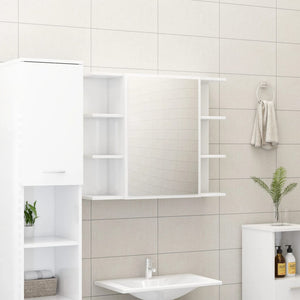 Set Mobili da Bagno 3 pz Bianco Lucido in Truciolato 3056949