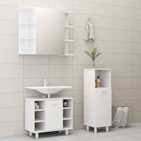 Set Mobili da Bagno 3 pz Bianco Lucido in Truciolato cod mxl 25014