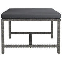 Poggiapiedi Modulare con Cuscino in Polyrattan Grigio 313495