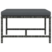 Poggiapiedi Modulare con Cuscino in Polyrattan Grigio 313495