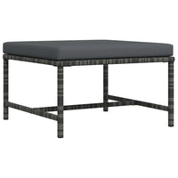 Poggiapiedi Modulare con Cuscino in Polyrattan Grigio 313495