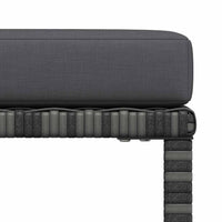 Poggiapiedi Modulare con Cuscino in Polyrattan Grigio 313495