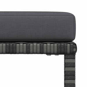 Poggiapiedi Modulare con Cuscino in Polyrattan Grigio 313495