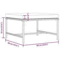 Poggiapiedi Modulare con Cuscino in Polyrattan Grigio 313495