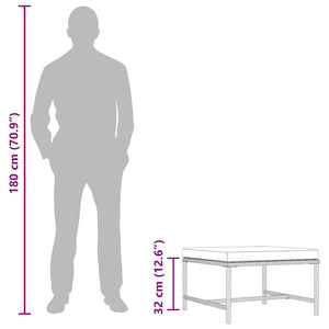 Poggiapiedi Modulare con Cuscino in Polyrattan Grigio 313495