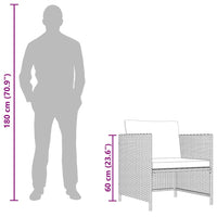 Divano da Giardino con Cuscini Grigio in Polyrattan 313496