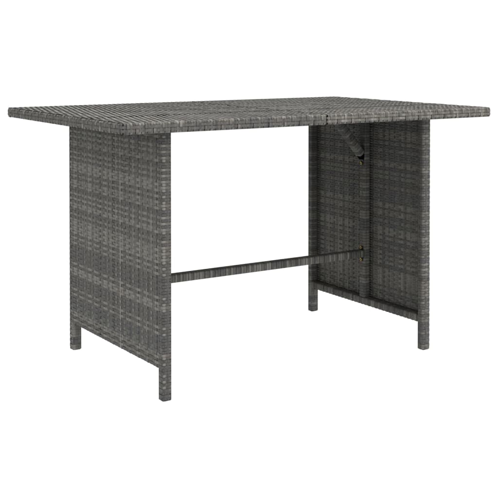 Tavolo da Pranzo da Giardino Grigio 110x70x65 cm in Polyrattan cod mxl 70459