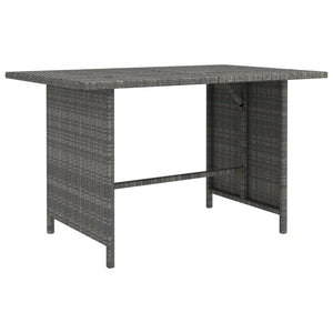 Tavolo da Pranzo da Giardino Grigio 110x70x65 cm in Polyrattan cod mxl 70459