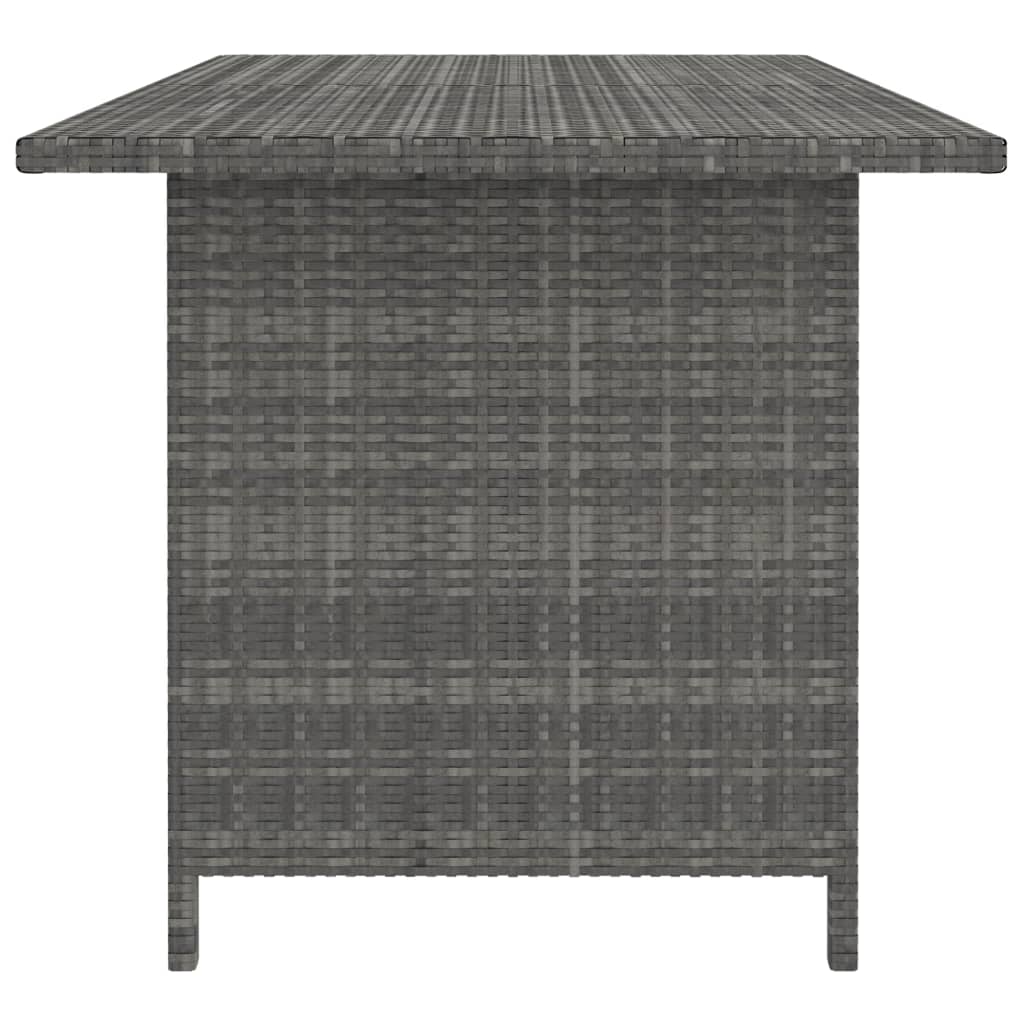 Tavolo da Pranzo da Giardino Grigio 110x70x65 cm in Polyrattan cod mxl 70459
