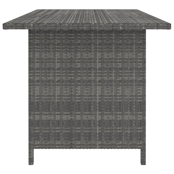 Tavolo da Pranzo da Giardino Grigio 110x70x65 cm in Polyrattan cod mxl 70459